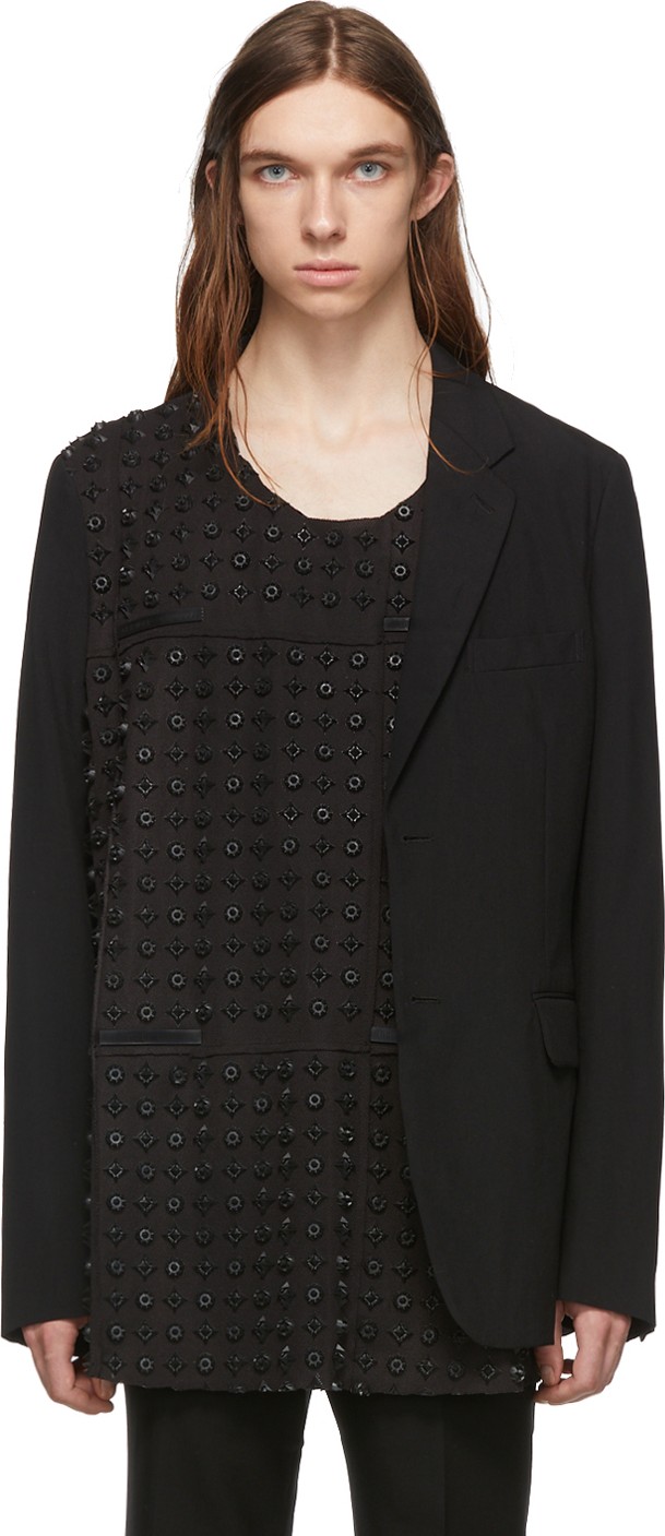 Comme Des Garçons Homme Plus Black Poly Studs Blazer