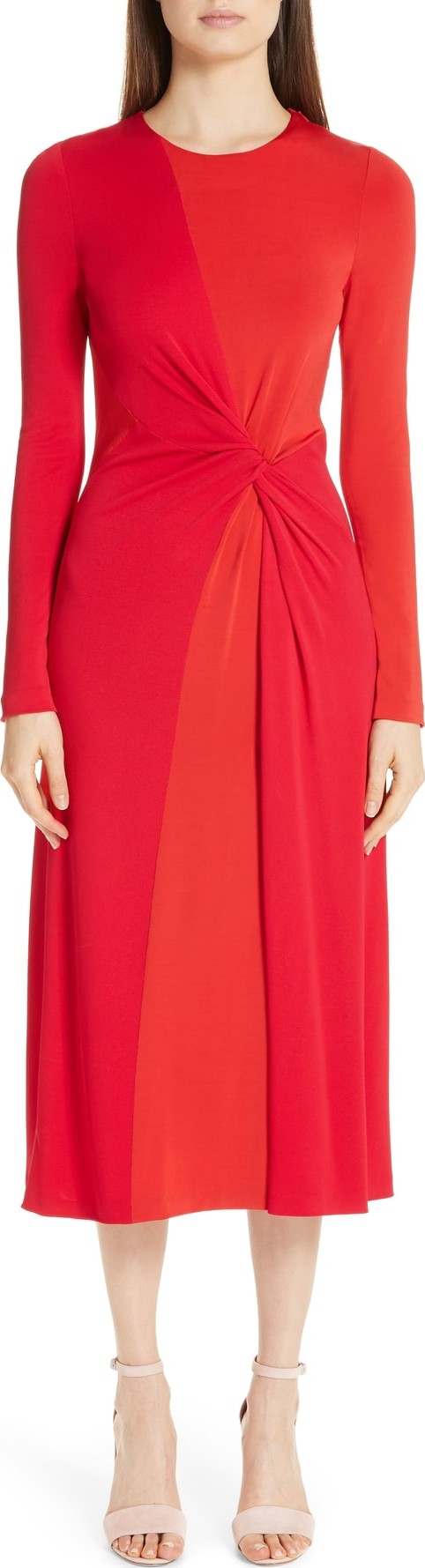 Galvan Pinwheel Twist Jersey Midi Dress