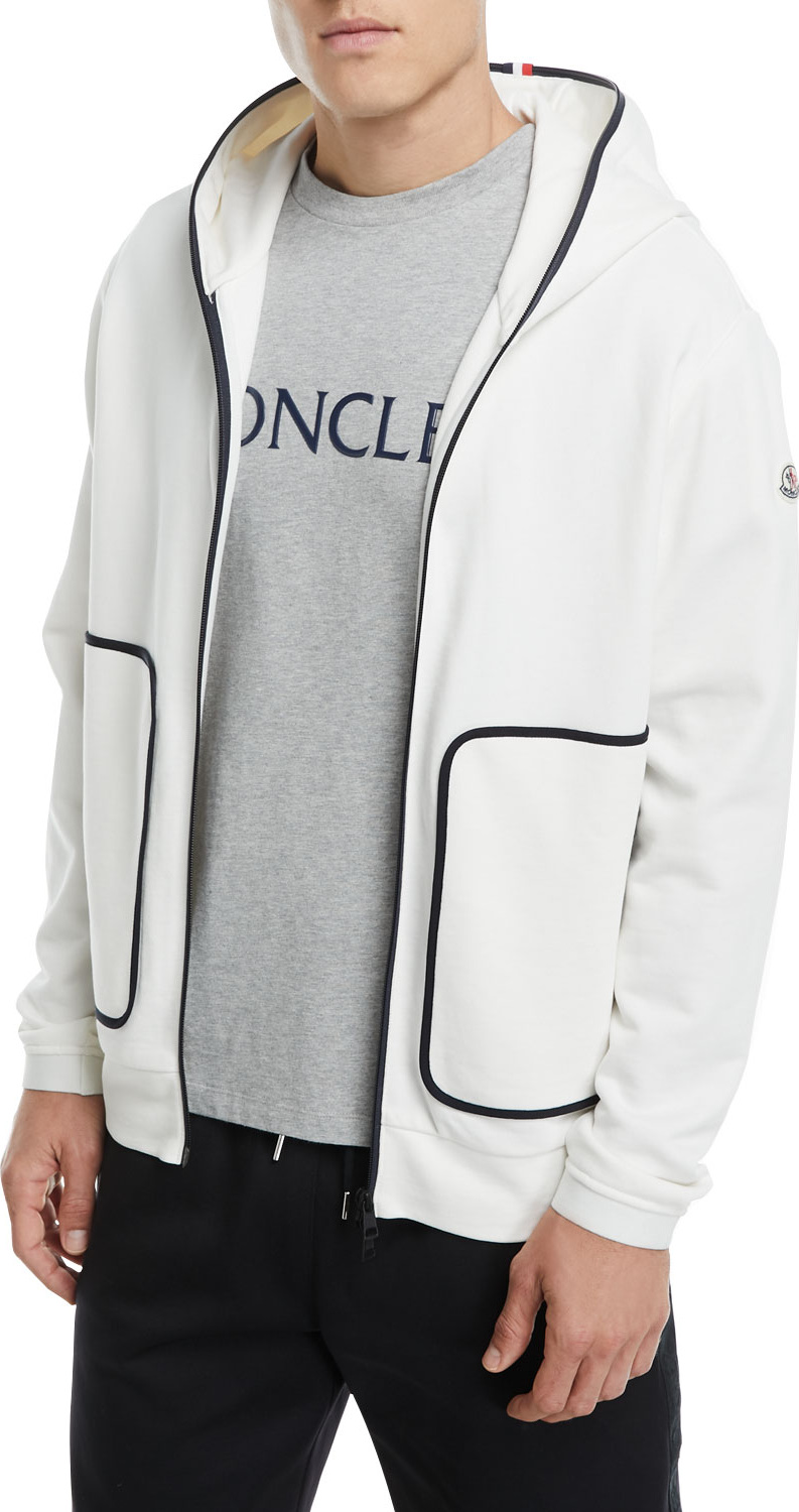 Moncler Zip-Front Knit Hoodie