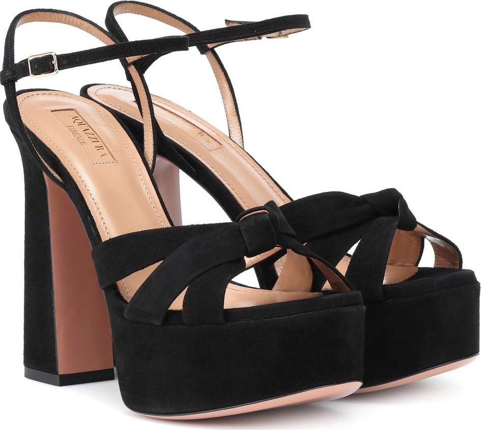 Aquazzura Baba Plateau 125 suede sandals