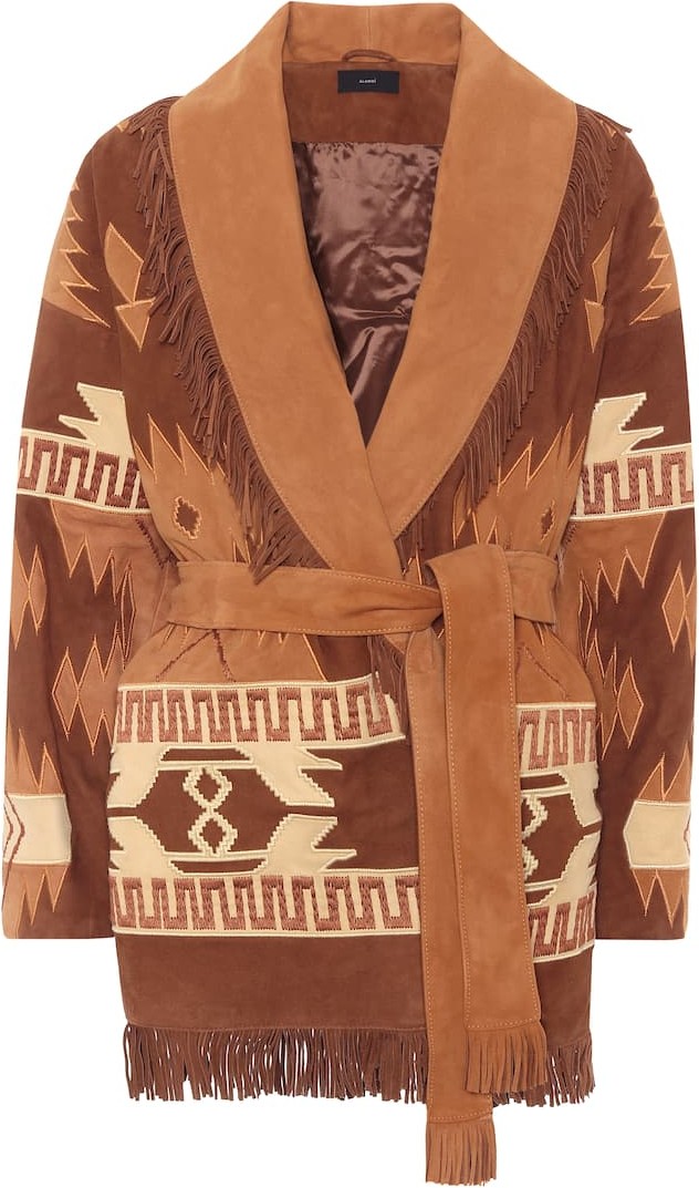 Alanui Icon embroidered suede cardigan