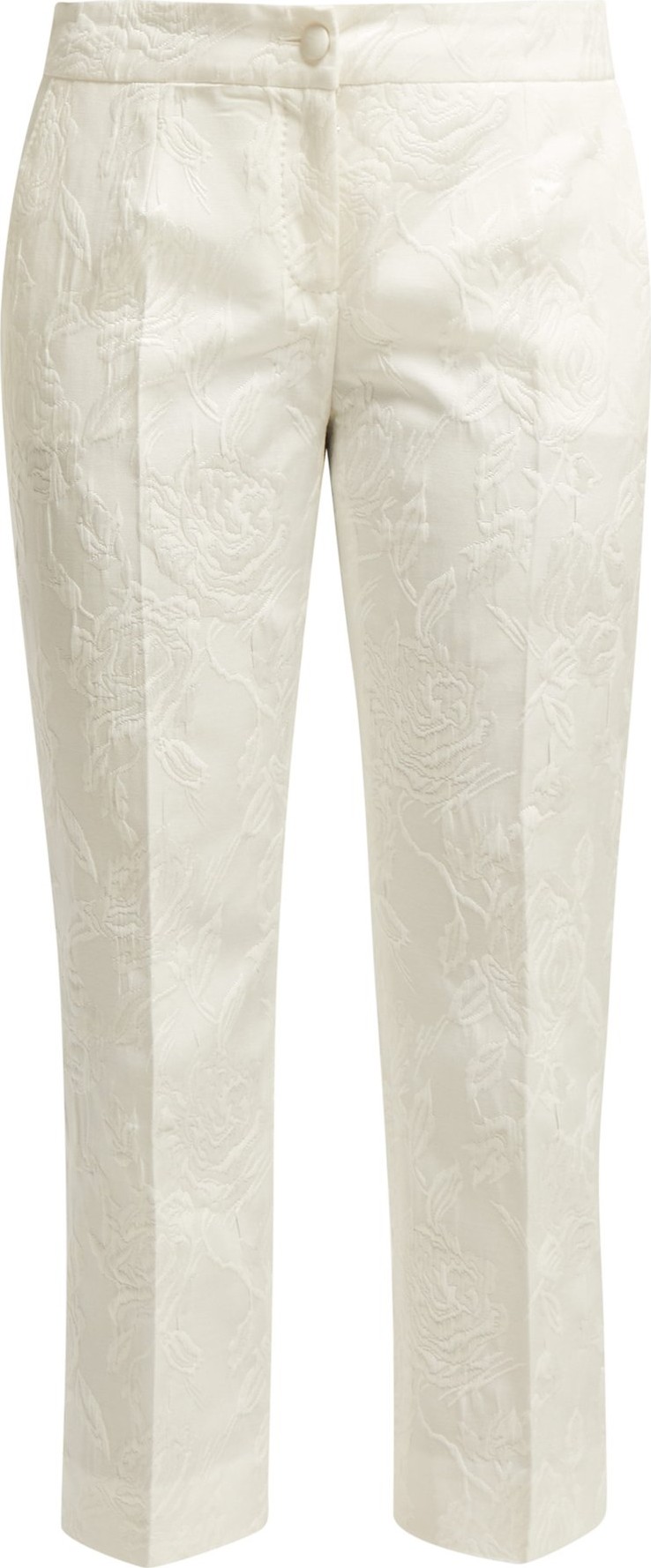 Dolce & Gabbana Floral-jacquard cotton-blend trousers