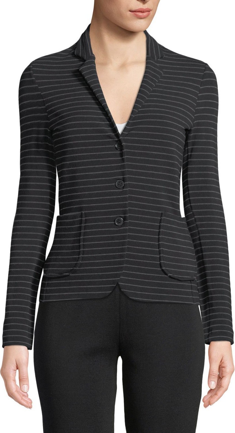 Majestic Soft Touch Striped Single-Breasted Blazer