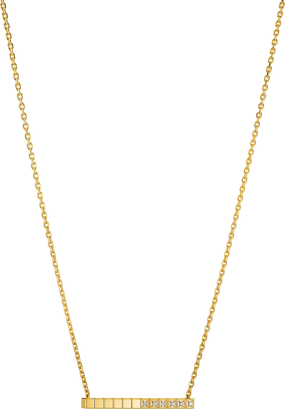 Chopard Ice Cube Diamond Bar Necklace in 18K Gold