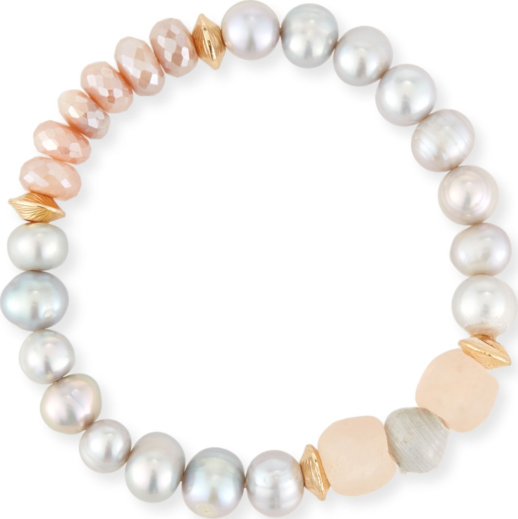 Akola Vail Pearly Pink Beaded Bracelet