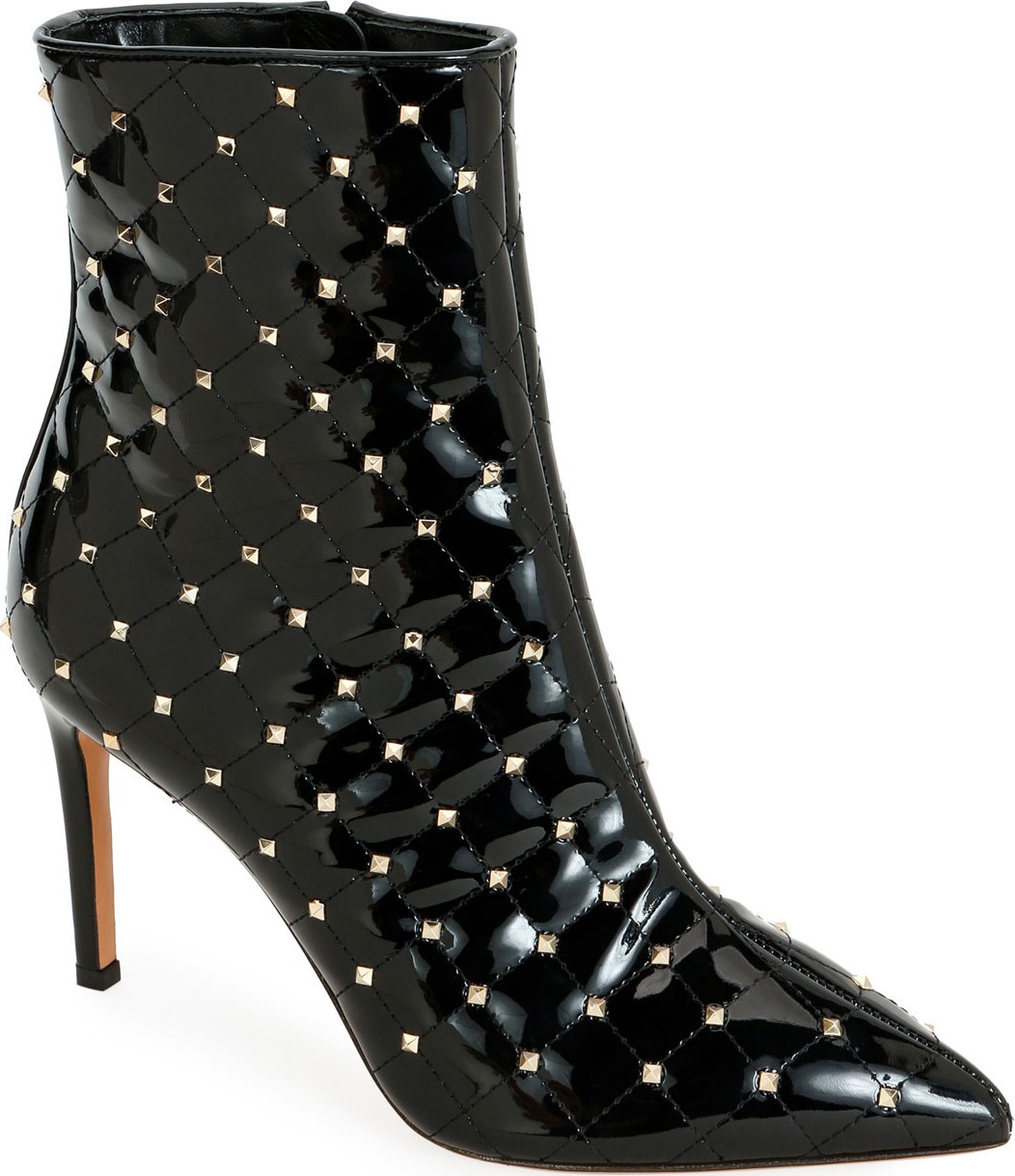 Valentino Rockstud Spike Quilted Patent Booties