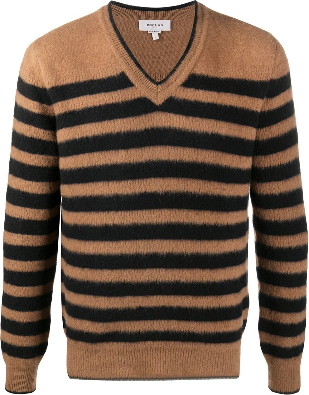 ROCHAS - Striped V-neck jumper