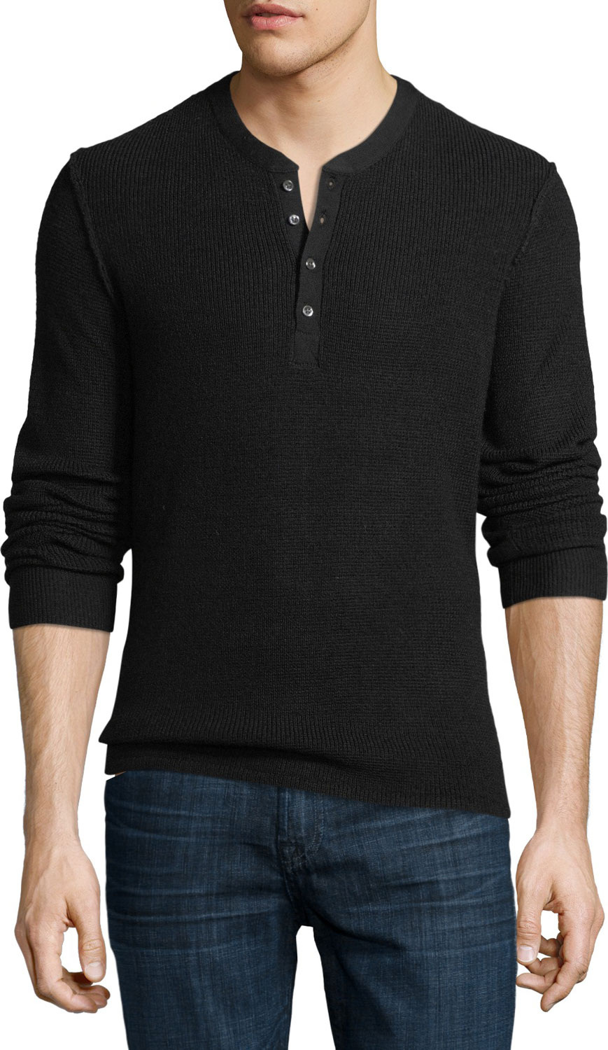 Ovadia & Sons Zack Knit Waffle Henley