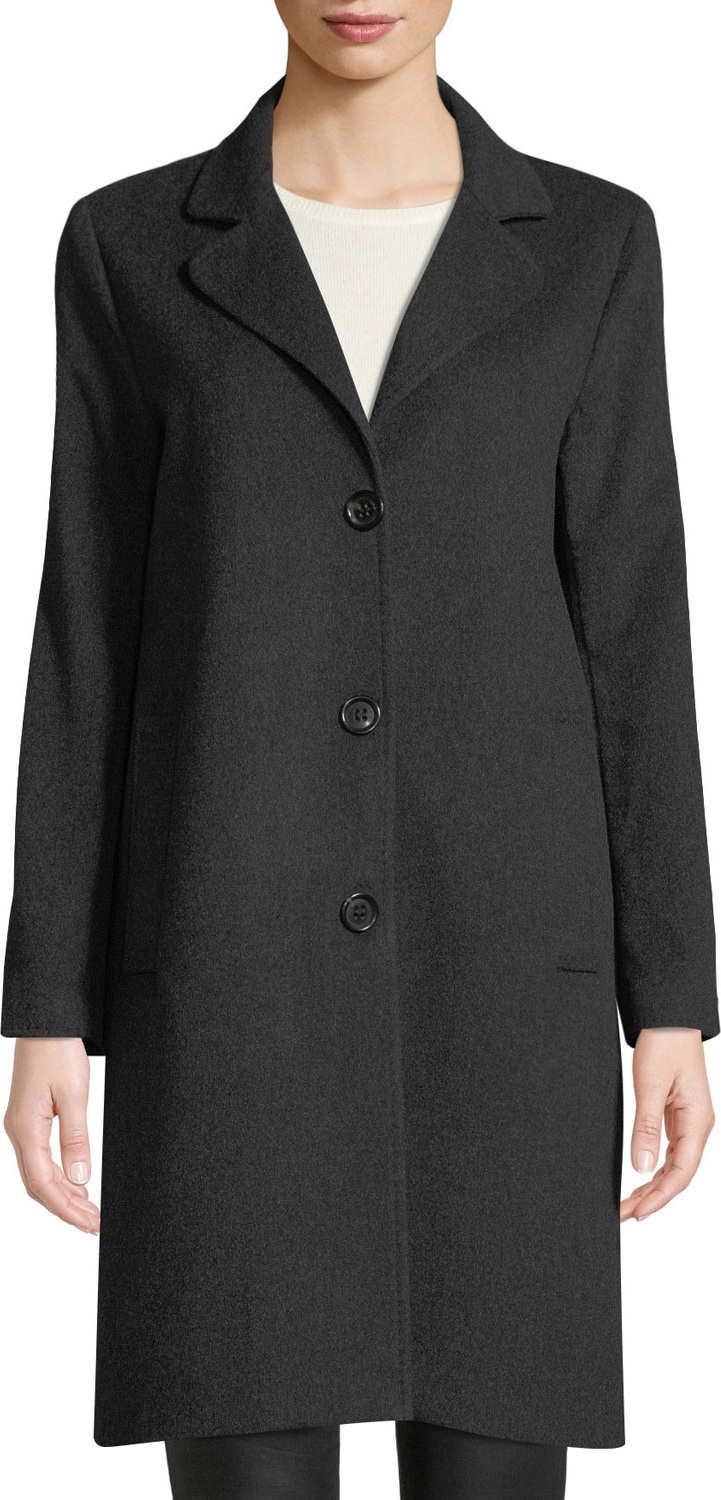 Jane Post Cashmere Single-Breasted Boyfriend Coat
