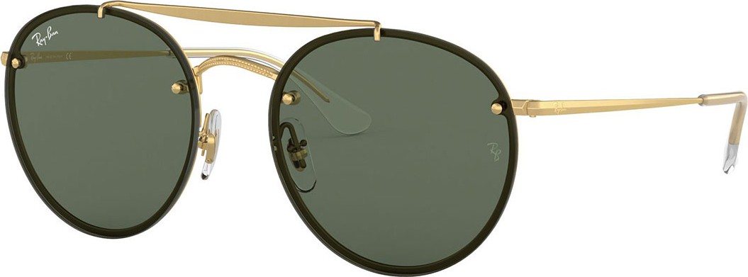 Ray Ban Round Lens-Over-Frame Metal Sunglasses