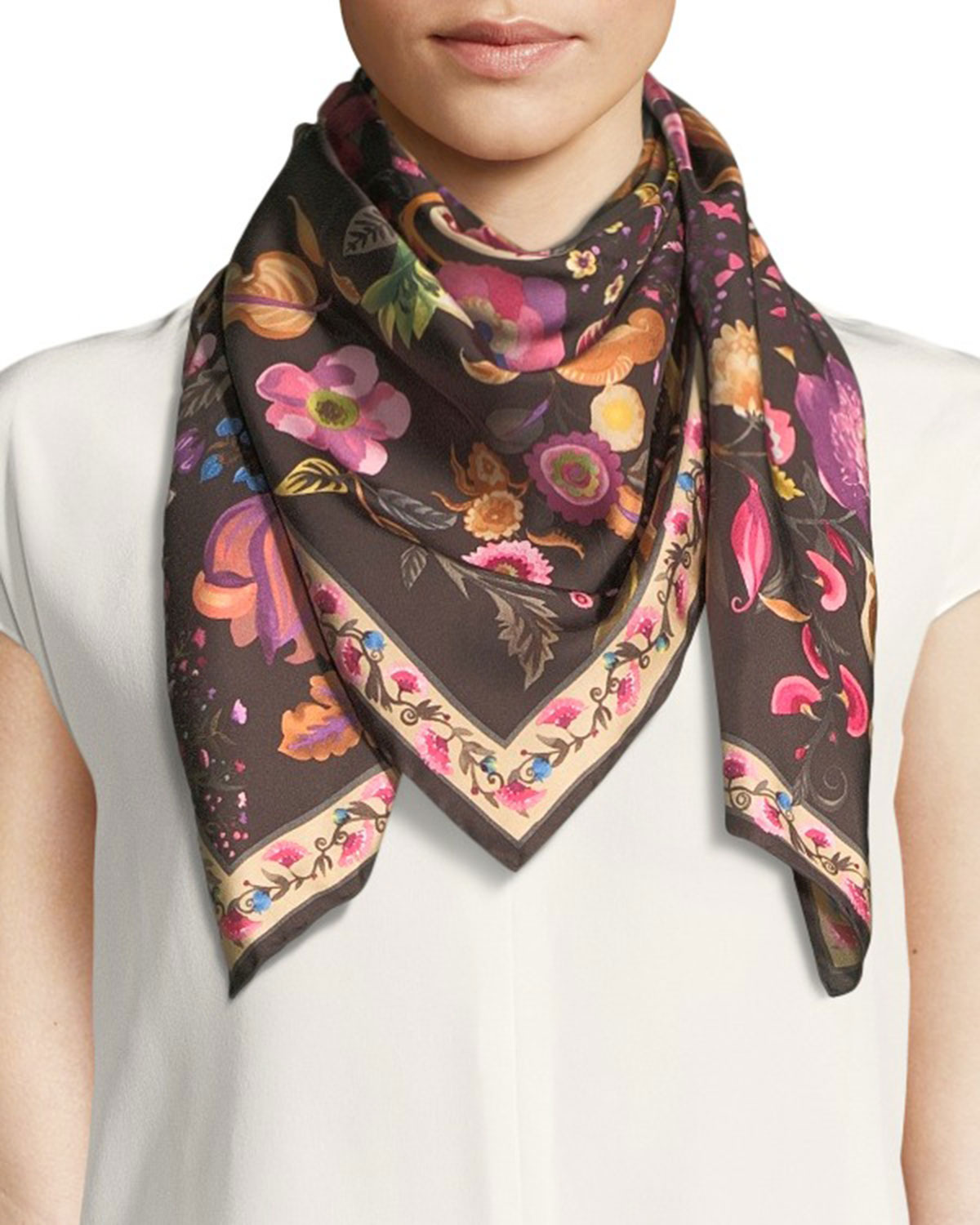 Salvatore Ferragamo Tree of Life Silk Scarf