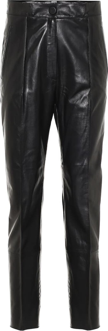 Petar Petrov High-rise slim leather pants