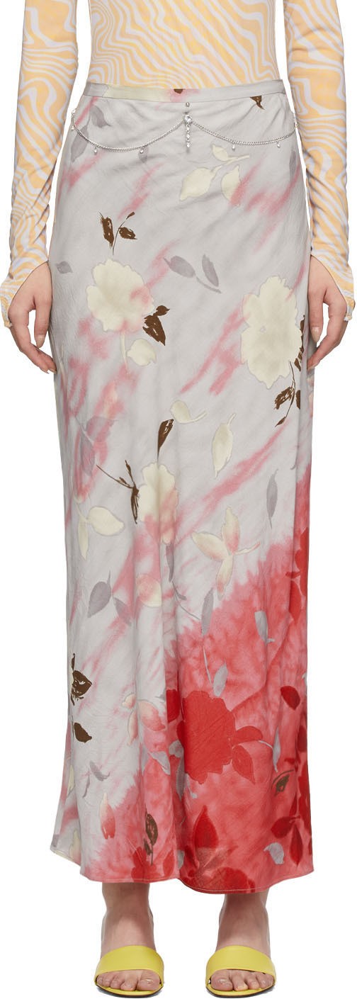 Collina Strada SSENSE Exclusive Grey Charlie Engman Edition Pierced Yod Skirt