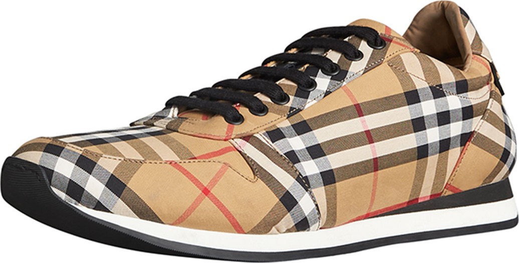 Burberry London England Men's Travis Signature Check Trainer Sneakers