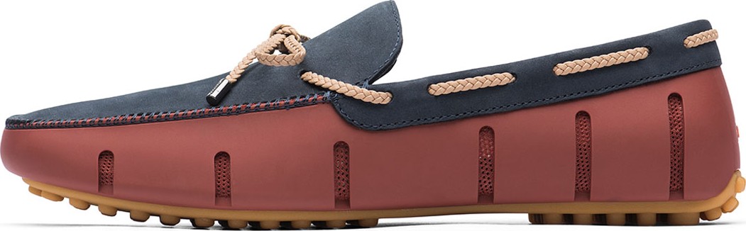 Swims Men's Braided Lace Luxe Loafer Drivers, Red/Navy/Gum