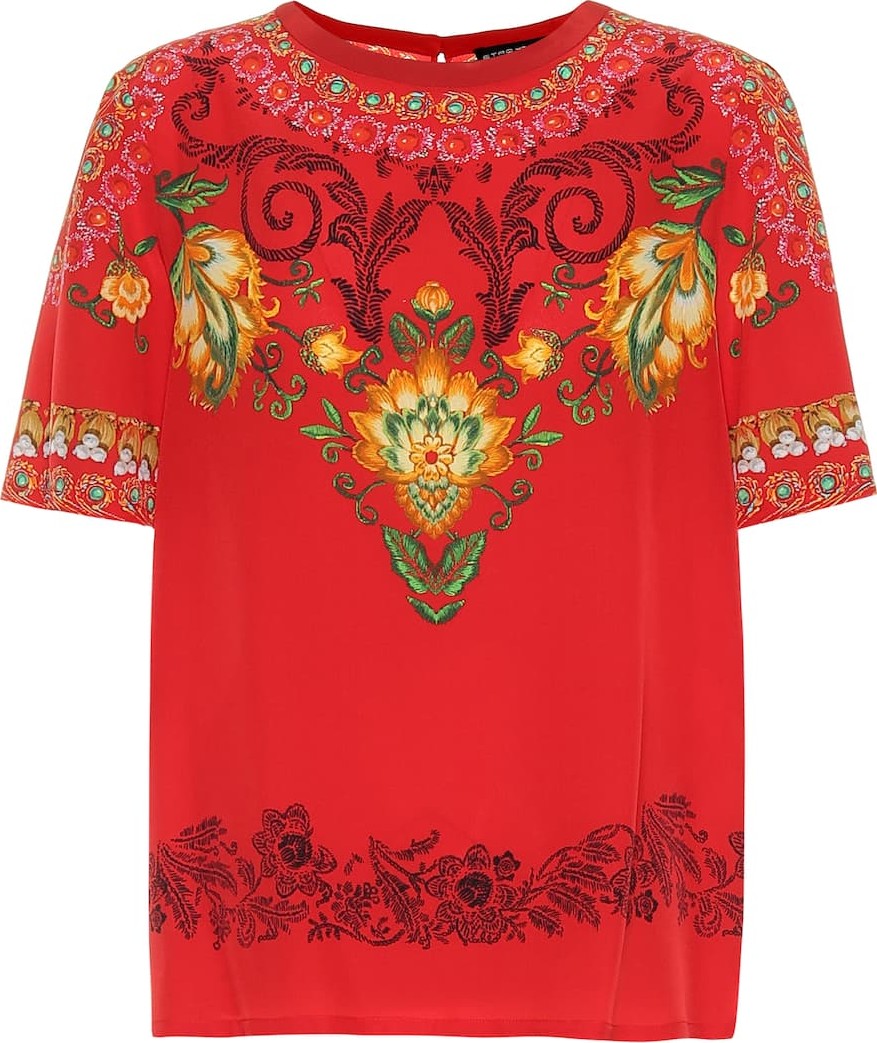 Etro Printed silk top