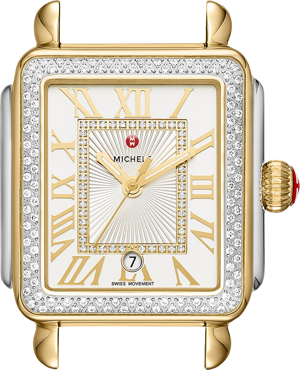 MICHELE Deco Madison Two-Tone Watch Head with Diamonds