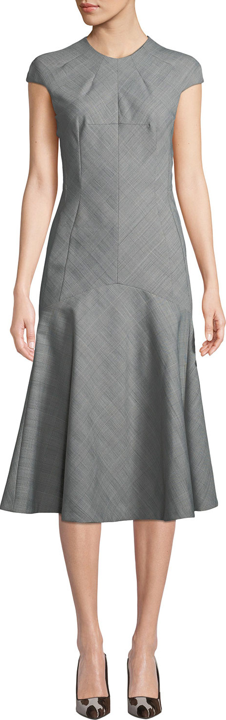 Camilla And Marc Ackley Harvey Check Cap-Sleeve Midi Dress