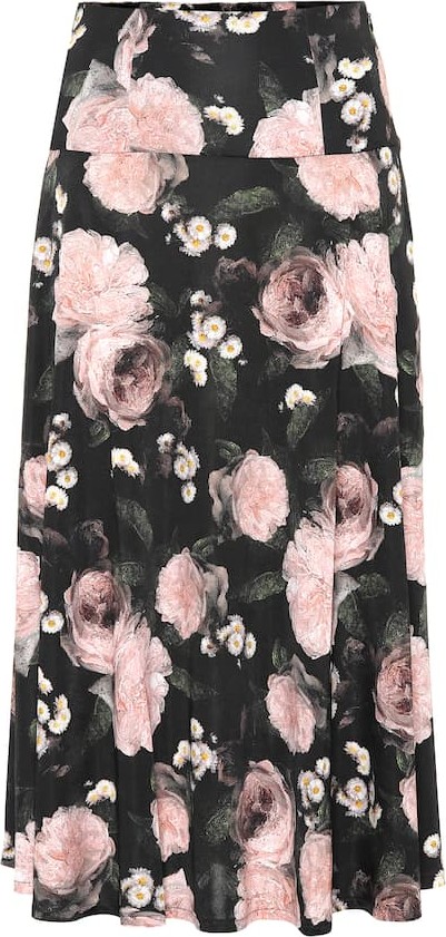 Erdem Elvin floral jersey skirt