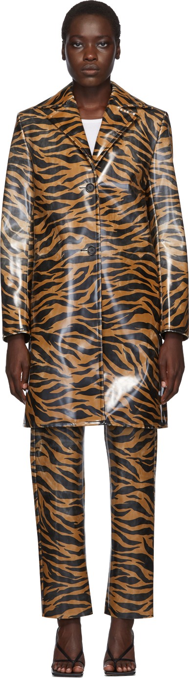 Kwaidan Editions Orange & Black Tiger Car Coat
