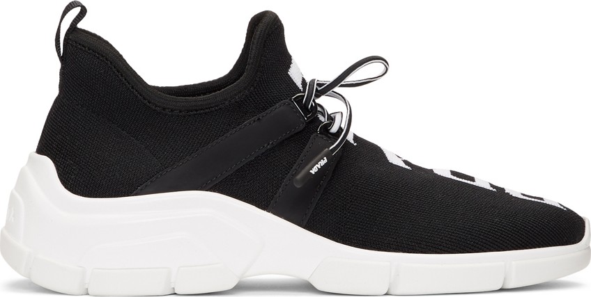 Prada Black Knit Logo Sneakers