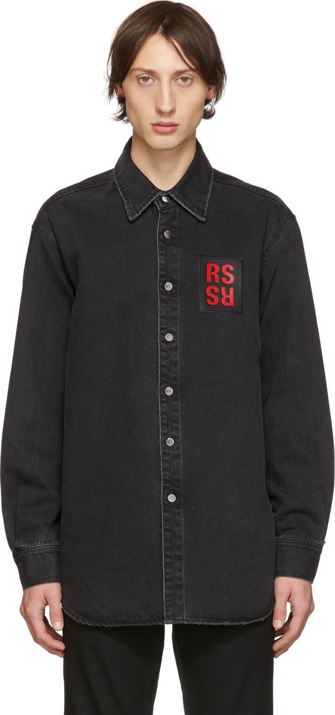 Raf Simons Black Denim Regular Fit Shirt