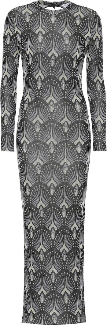 Paco Rabanne Metallic stretch-knit dress