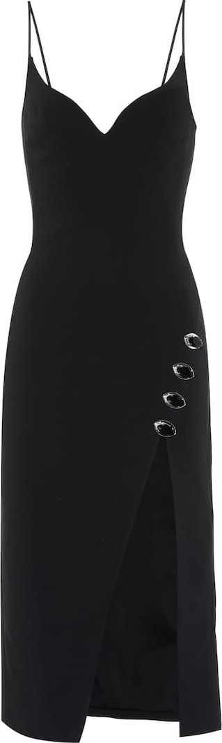 David Koma Crystal-embellished cady midi dress