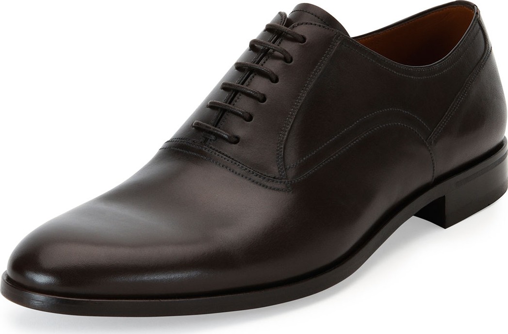 Bally Bruxelles Leather Oxford Dress Shoe, Black