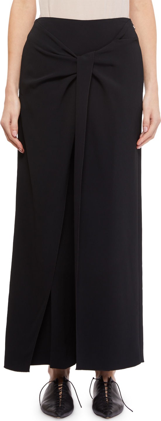 Roland Mouret Fenwick Wide-Leg Twist-Front Crepe Pants