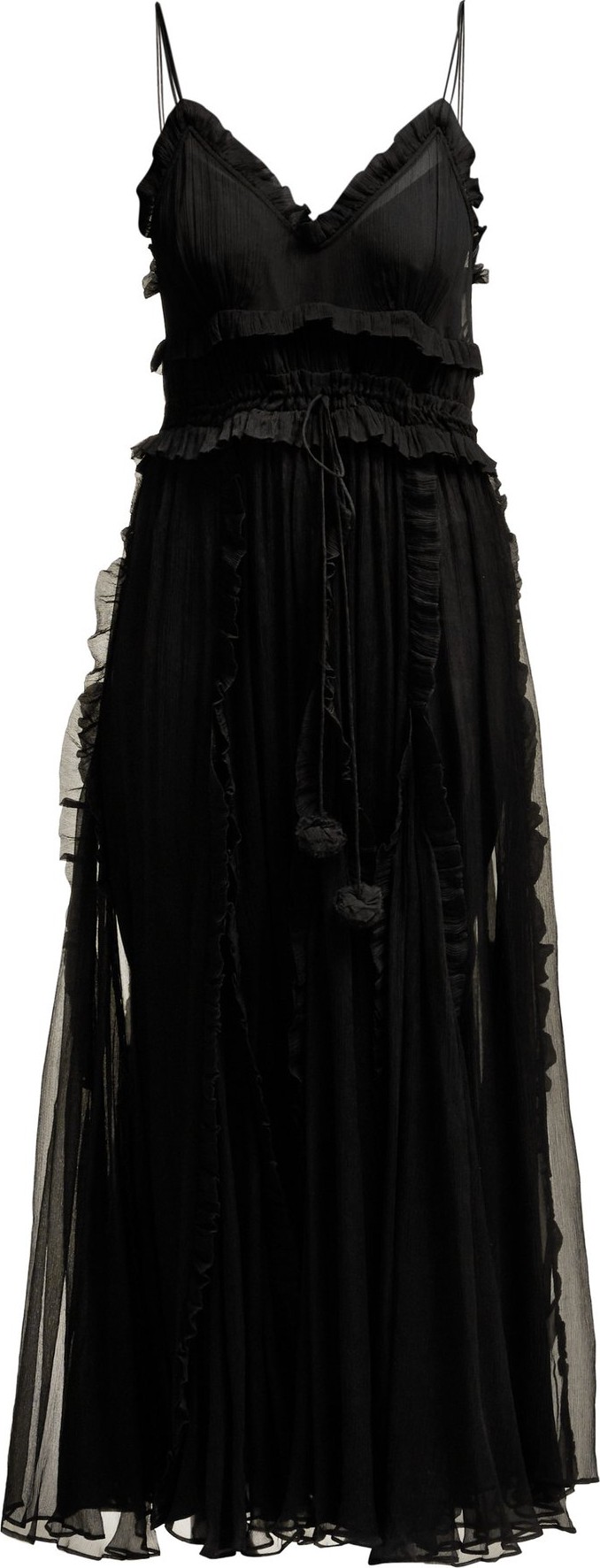 Lee Mathews Lilla ruffle-trimmed silk dress