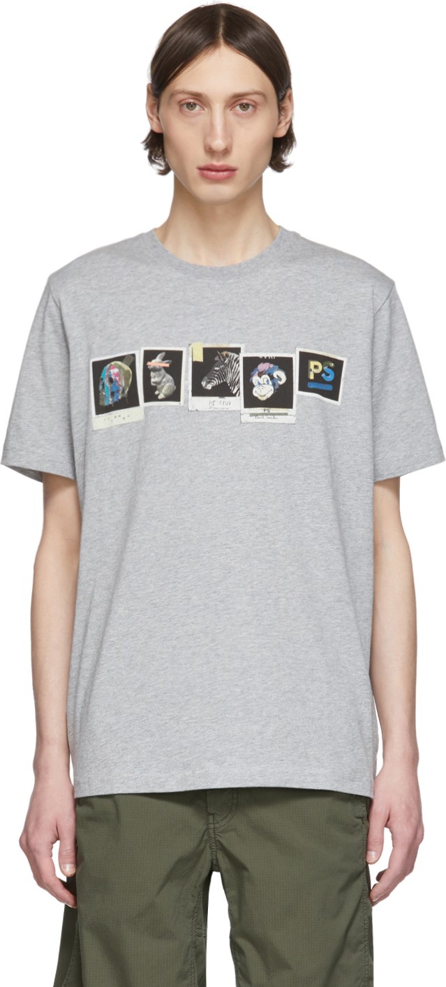 Ps By Paul Smith Grey 'PS Club Photos' T-Shirt