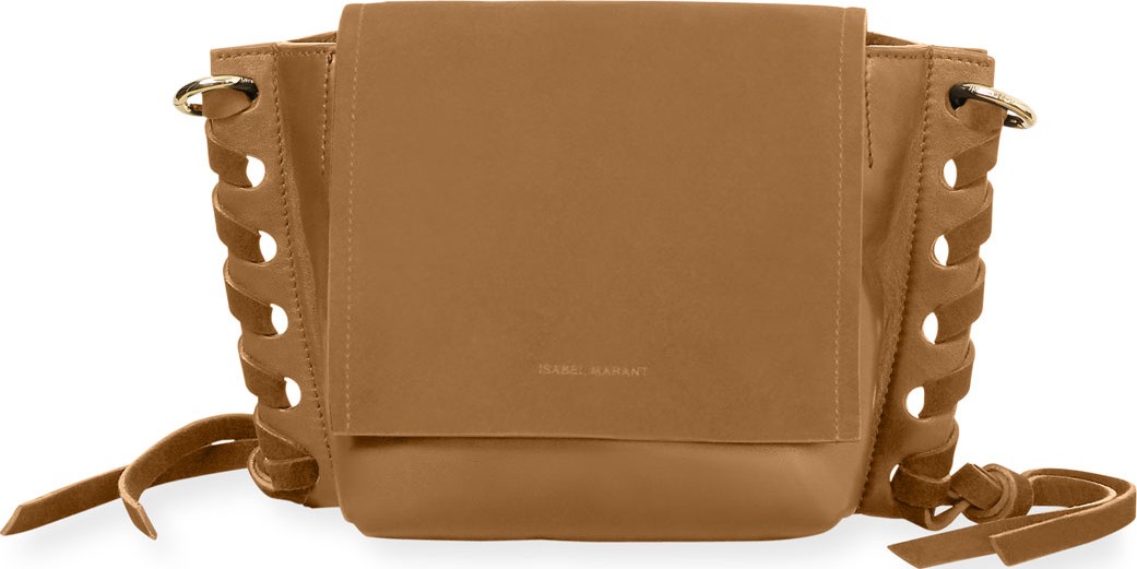 Isabel Marant Kleny Suede and Leather Crossbody Bag