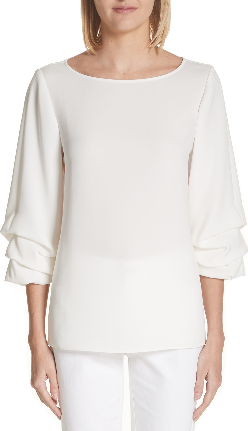 Lafayette 148 New York Winston Finesse Crepe Blouse