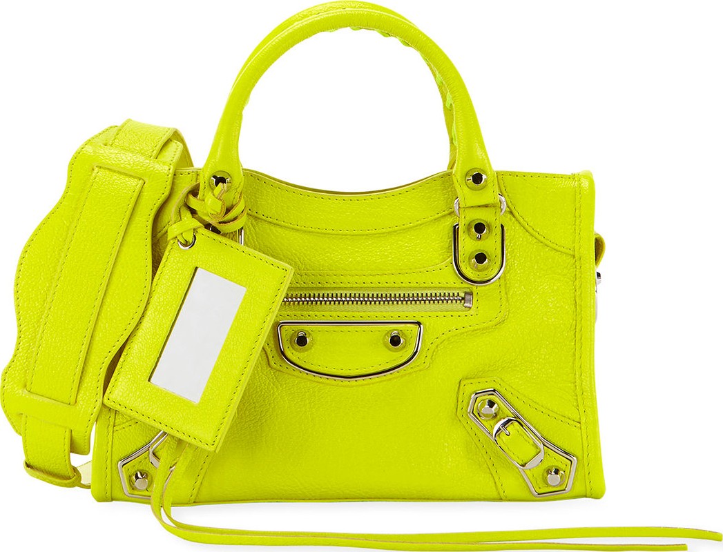 Balenciaga Metallic Edge Mini City AJ Shiny Leather Bag