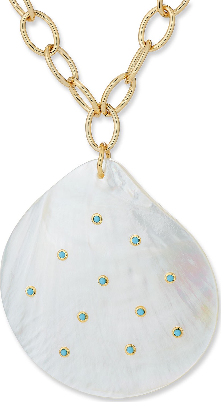 NEST Jewelry Mother-of-Pearl & Mini Turquoise Pendant Necklace