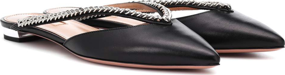 Aquazzura Sabine leather slippers