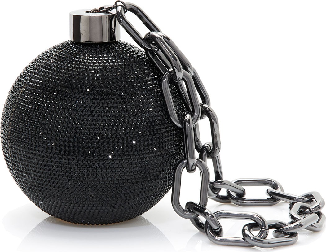 Judith Leiber Crystal Sphere Ball and Chain Clutch Bag