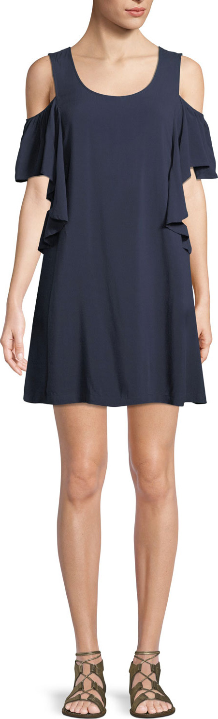 MICHAEL MICHAEL KORS Cold-Shoulder Ruffle Coverup Dress
