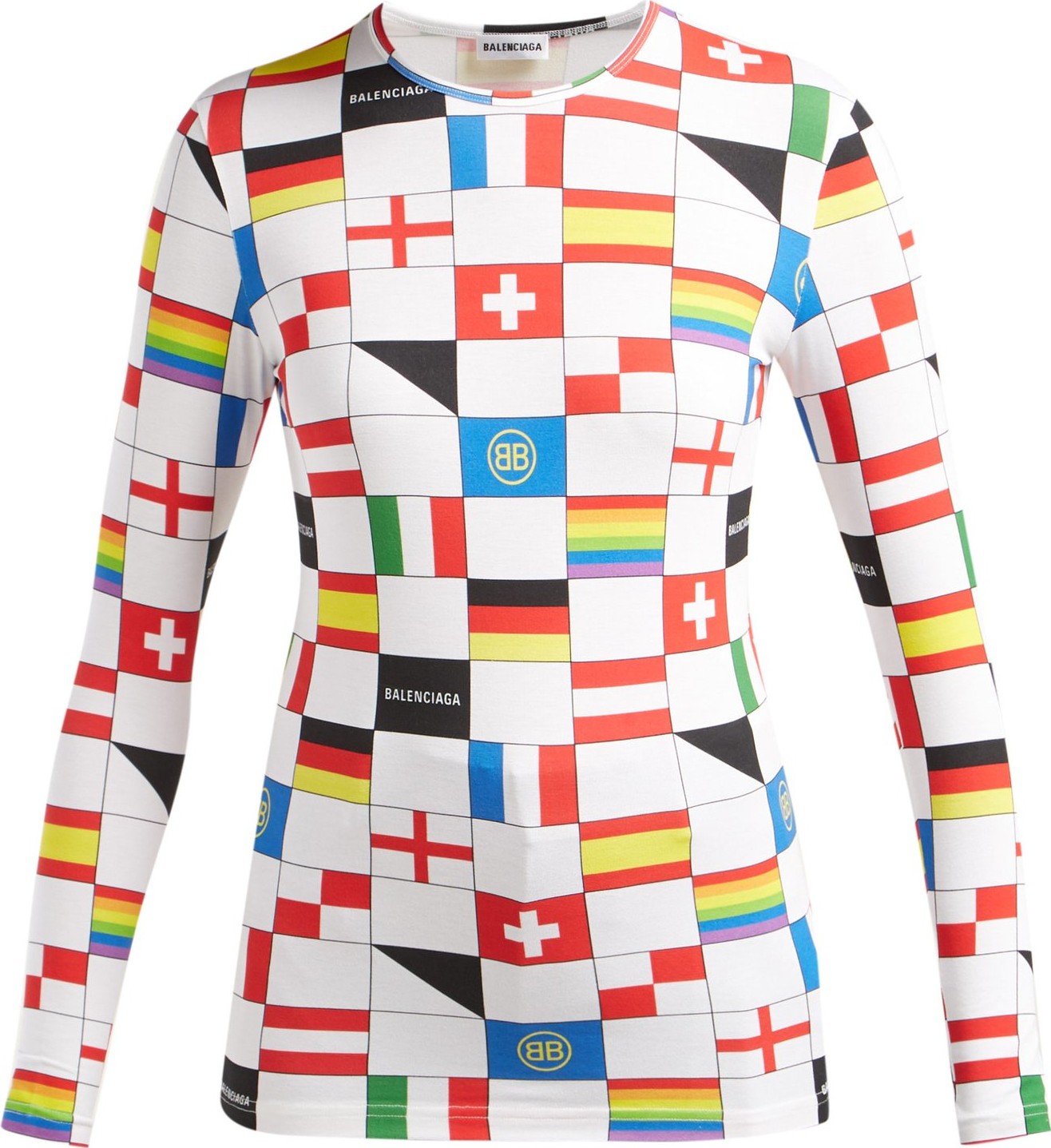 Balenciaga LGBTQ flag-print stretch-jersey top