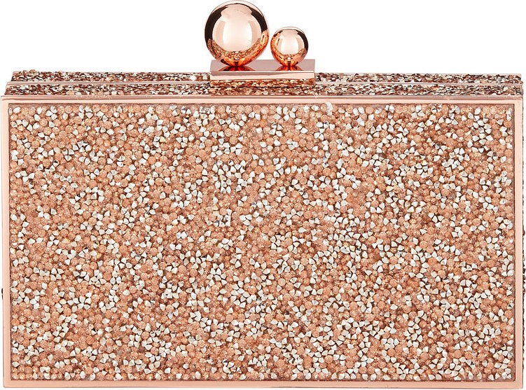 Sophia Webster Clara Crystal Box Clutch Bag, Gold