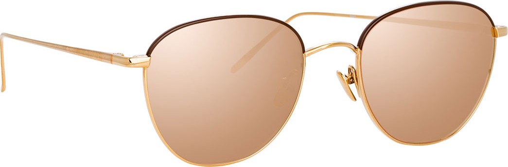 Linda Farrow Titanium Mirrored Square Sunglasses