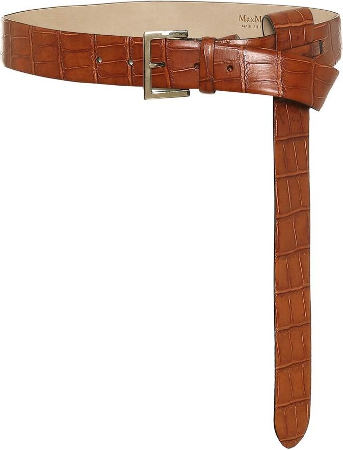 Max Mara Fiore croc-effect leather belt