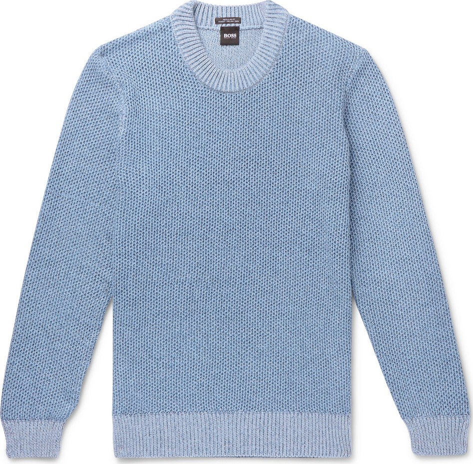 HUGO BOSS Waffle-Knit Cotton Sweater