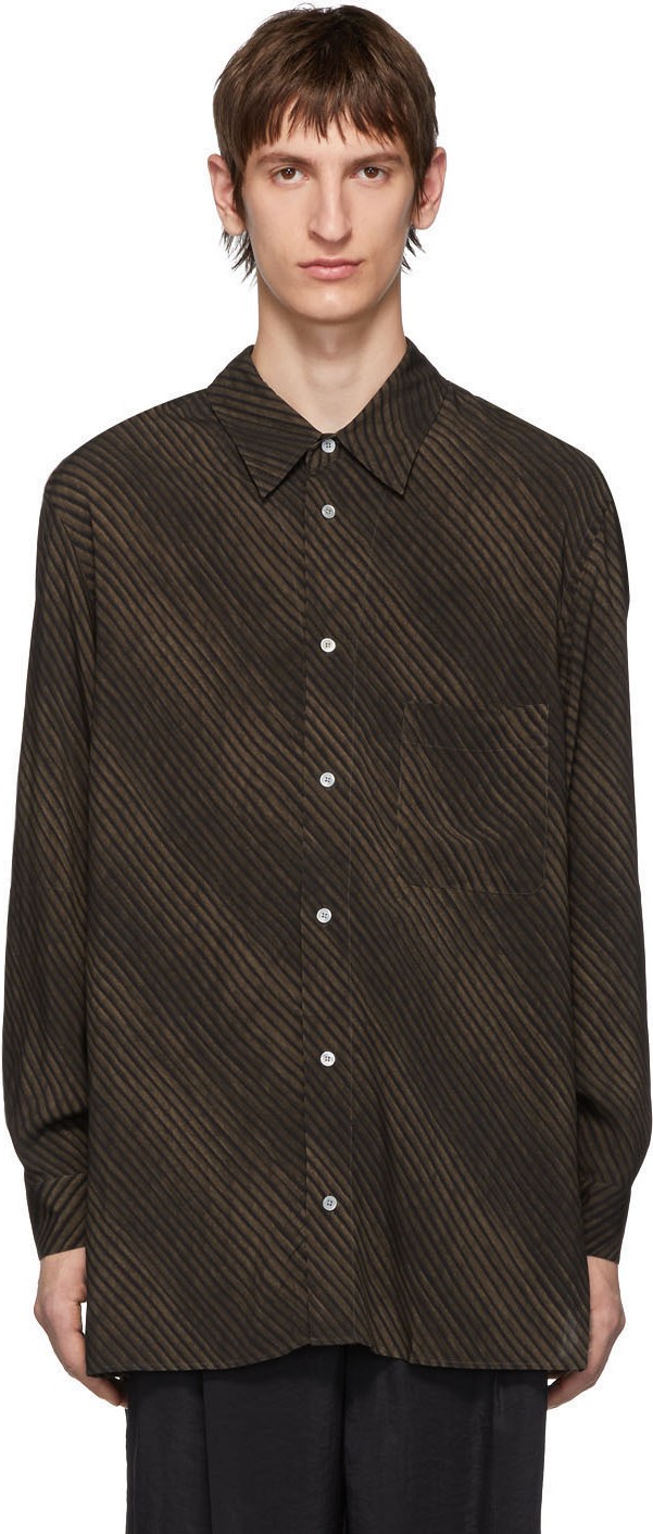 Lemaire Brown & Black Satin Shirt