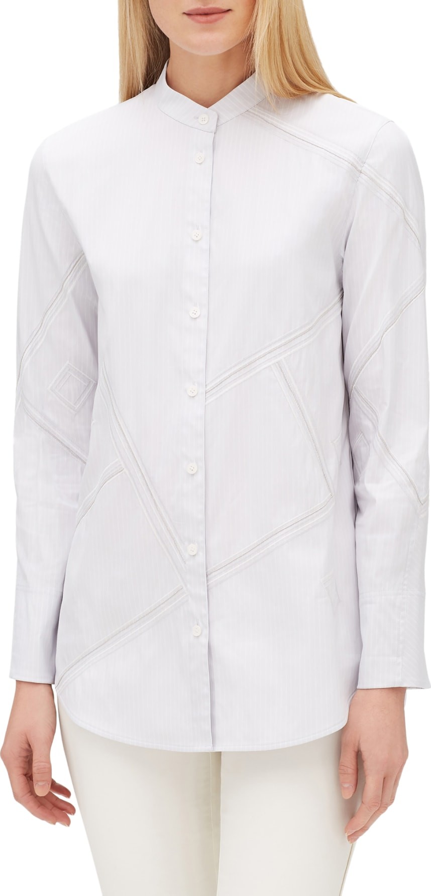 Lafayette 148 New York Lenno Streamline Stripe Blouse