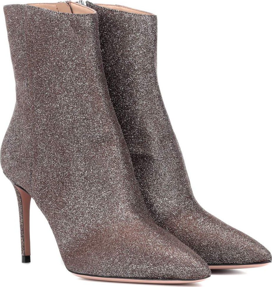 Aquazzura Alma 85 glitter ankle boots