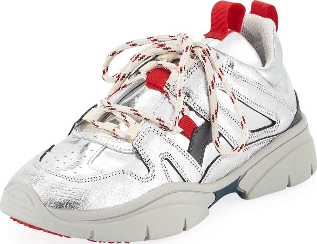 Isabel Marant Kindsay Metallic Chunky Low-Top Sneakers