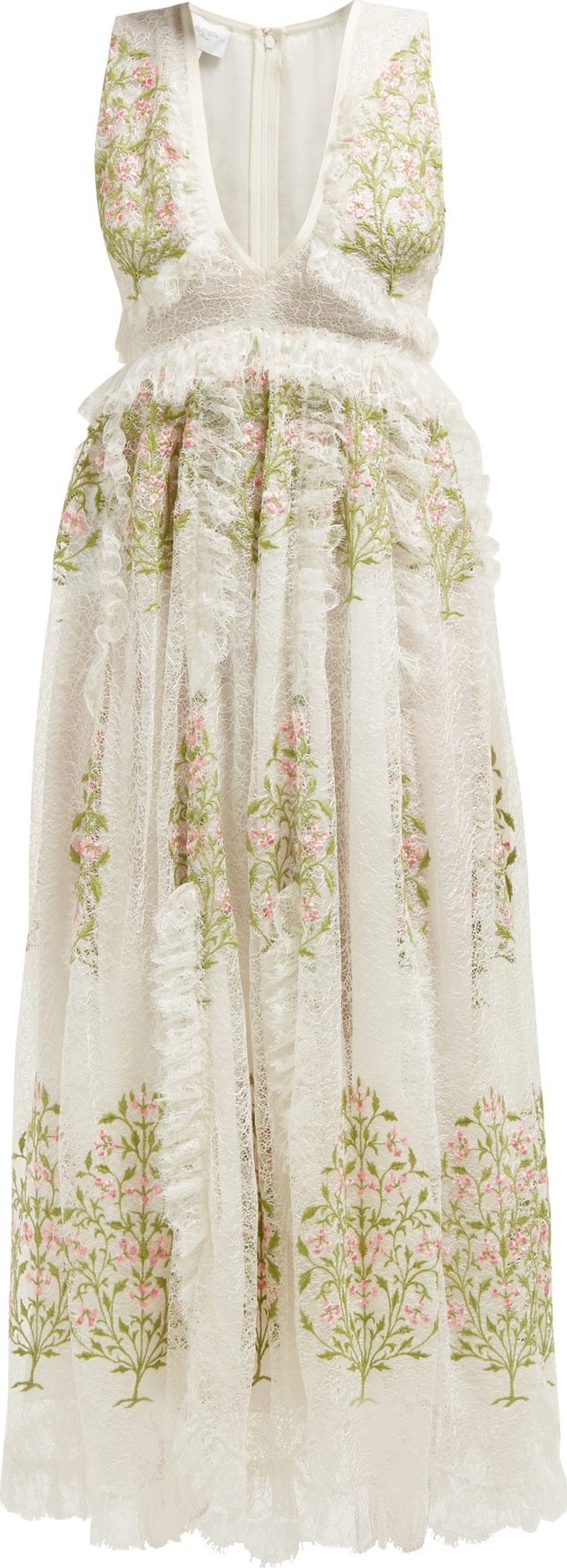 Giambattista Valli Floral-embroidered lace gown