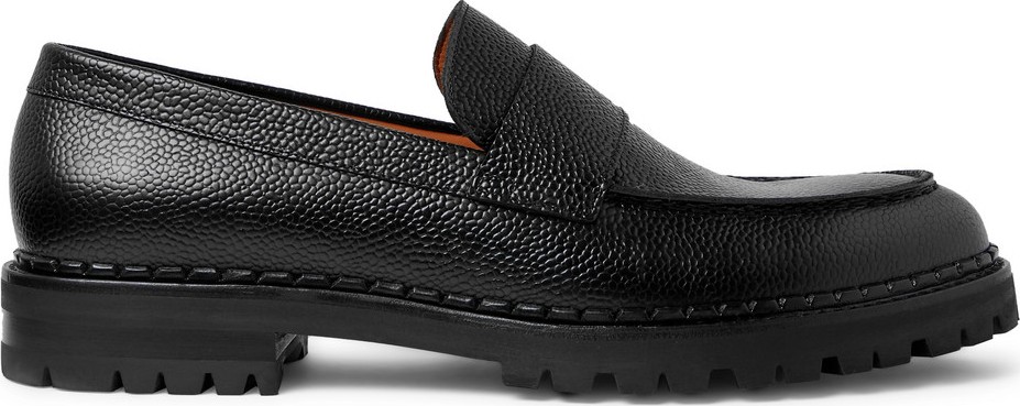 Lanvin Pebble-Grain Leather Loafers